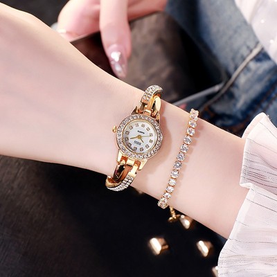 Diamond Studded Small Dial Quartz Watch Casual Watch