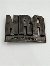 National Rifle Association NRA Active Member Silver Color Belt Buckle