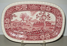 ⭐Villeroy&Boch⭐ Rusticana rot Fleischplatte METTLACH SAAR 26 x 17 cm 1a Zustand