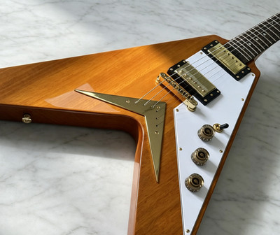 US warehouse Vintage 1958 V Electric Guitar Korina Wood Body Gold Hardwar