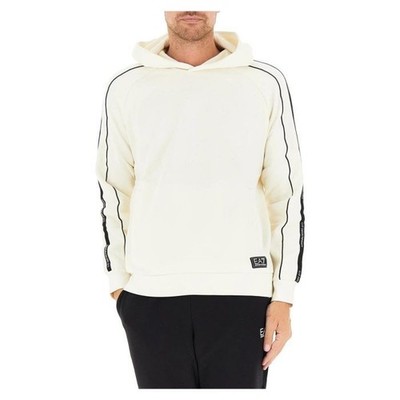 EA7 HERREN ANZUG KAPUZE BAUMWOLLE SWEATSHIRT Art. 7M000972 + 7M000974 AF10377 Creme/Ne