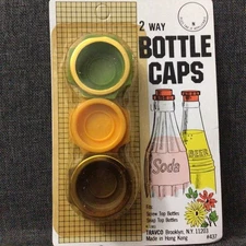 Vintage New Old Stock Travco Tap N Cap Bottle Caps Set Of 3
