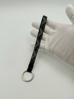 Goyard Navy Sesame Keyring Silver Key Chain +
