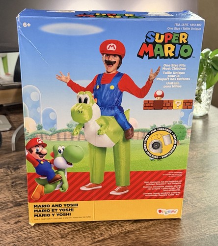 Super Mario and Yoshi Inflatable Costume OSFM Open Box