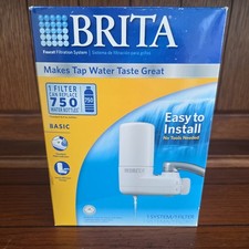 Brita Basic Faucet Filtration System Water Filter White 100 gal filter lead
