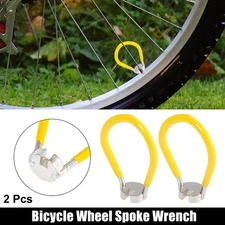 2pcs 0.15"  Bike Cycling Spanner Repair Tool Bicycle Wheel Spoke Wrench Yellow