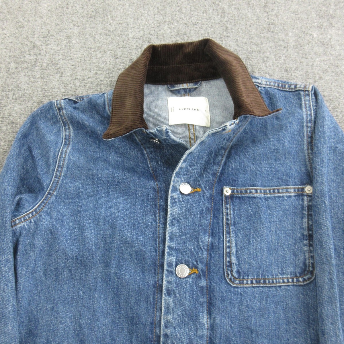 Everlane Jacket Mens Small Blue Denim Chore Workwear Button Front