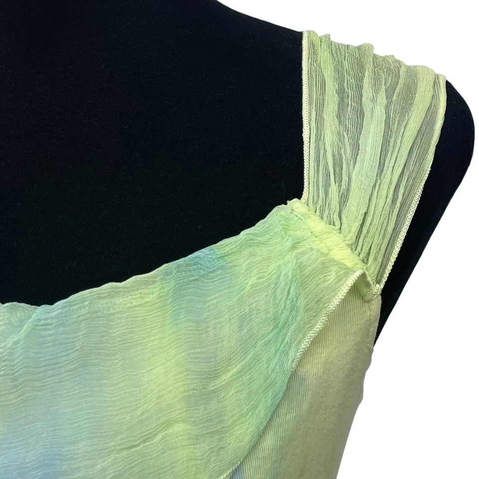 Top Me & Ko Y2K Tie Dye Manga Acanalada Transparente Fairycore Boho Multicolor Talla XL Foto 4 de 4