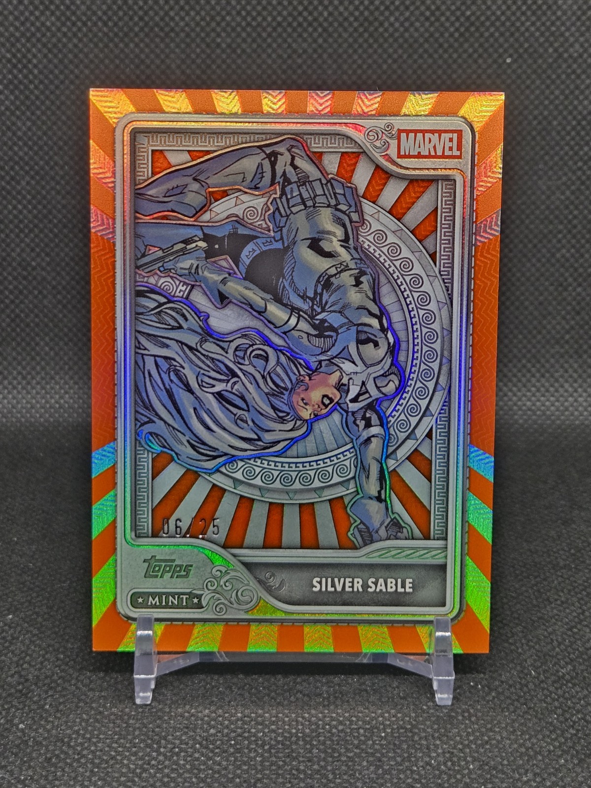 SILVER SABLE 2026 TOPPS MINT MARVEL ORANGE FOIL SILVER TIER /25 #64