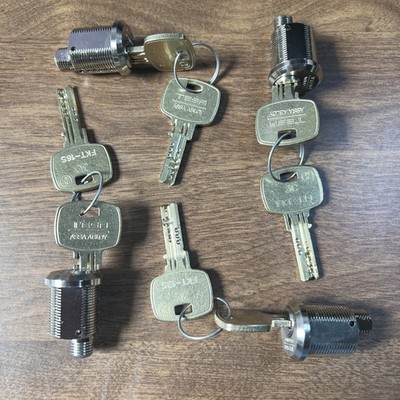 Tesa Assa Abloy CamLock Cylinders 2 Like Keys/Lock Lot of 4 All Keyed Different