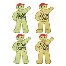 4 Pcs Child Safety Warning Sign Children Traffic Signs Toy Playing Slow down