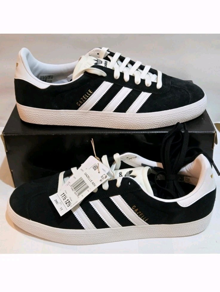 Adidas Originals Gazelle ADV Men's 11.5 Shoe Black/White Sneaker FX6563