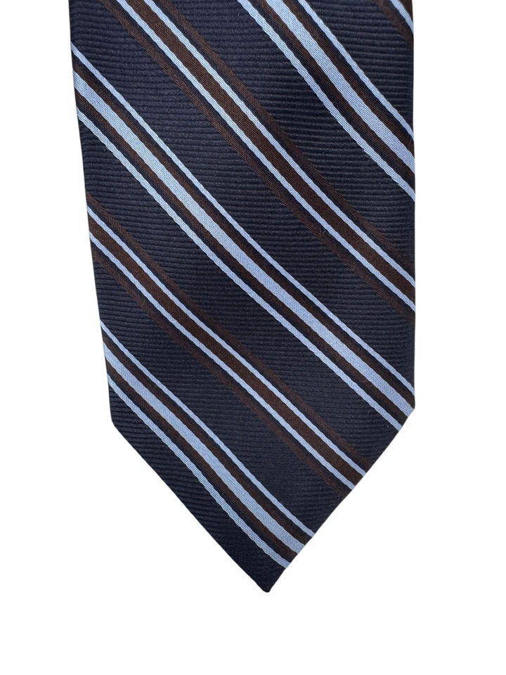 Corbata clásica de seda a rayas azules para hombre English Laundry Christopher Wicks Foto 2 de 4