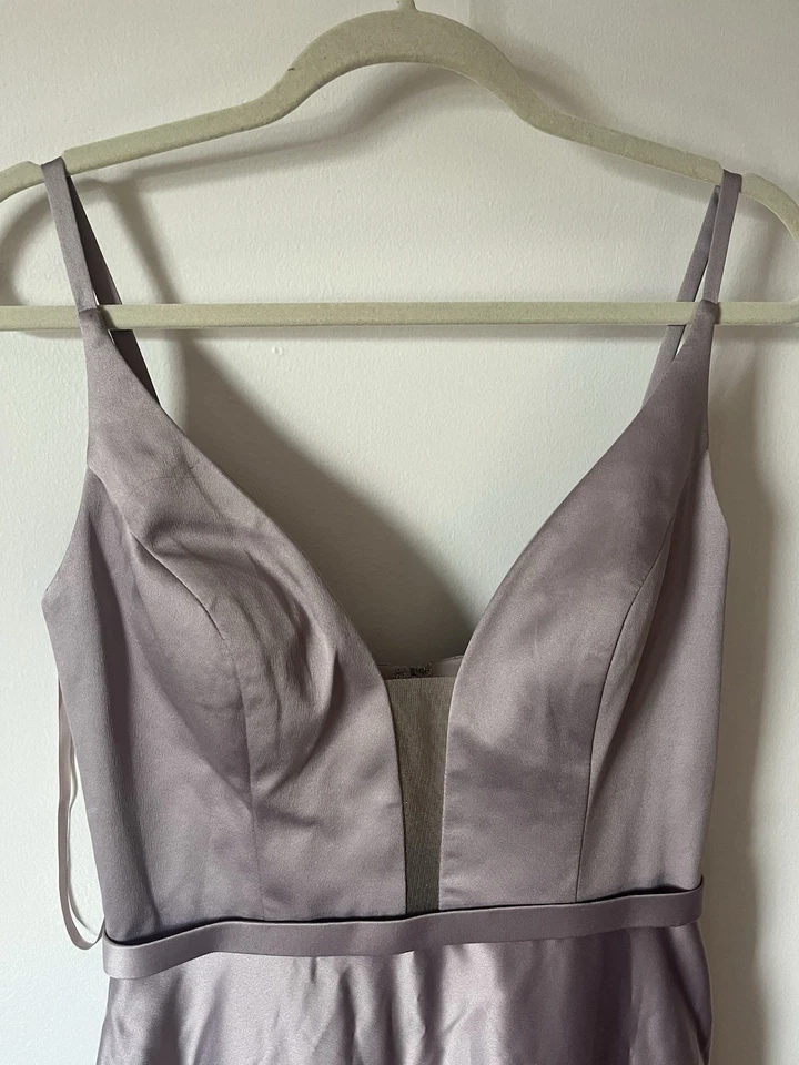 Vestido de dama de honor Kleinfeld para mujer satinado con correa de espagueti anochecer talla 8 nuevo con etiquetas Foto 2 de 4