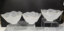 3 Cristina Salusti Fossilglass Fossil Art Glass  Bowls  Gold Rim Signed 6"