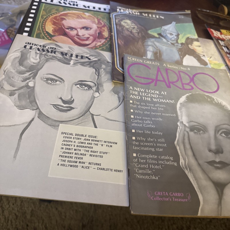 Lot Of 3 American Classic Screen Magazines + Screen Greats Garbo 1970’s-1980’s