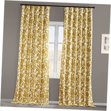 Printed Floral Curtains 108 50"W x 108"L Pack of 1 Floral Blossom Gold