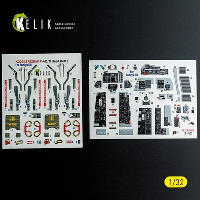 McDonnell Douglas F-4C 3D Interior Decals for Tamiya Kit 1/32 - KeliK K32048