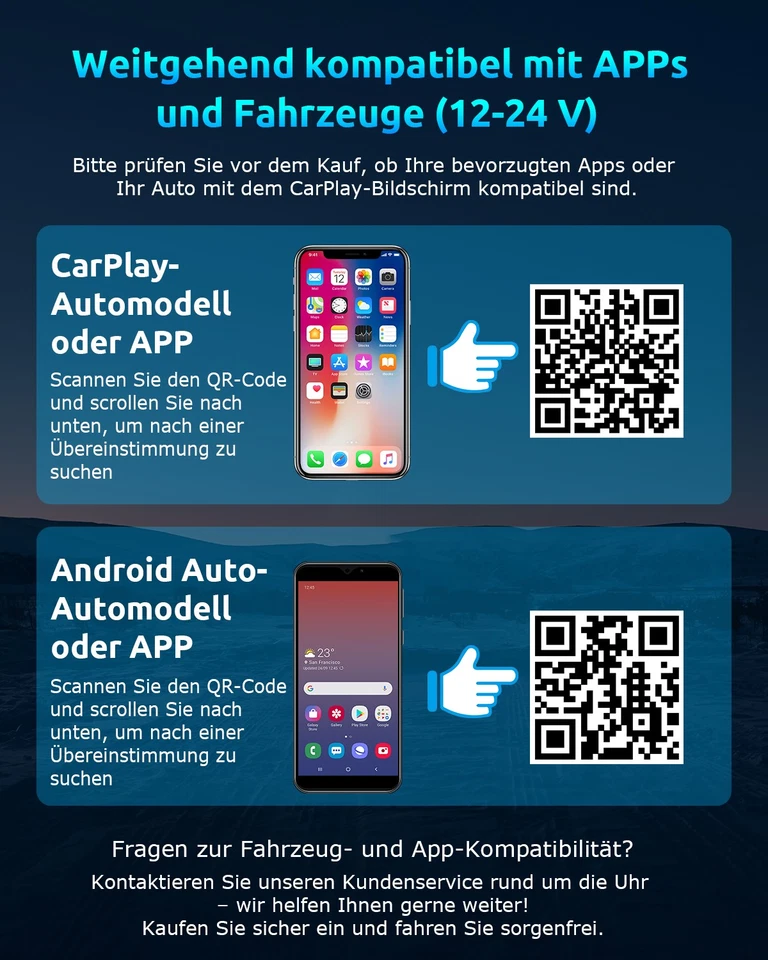 Tragbarer Apple CarPlay und Android Auto Wireless Display Autoradio 9-Zoll - Bild 3 von 4