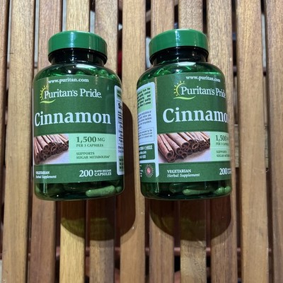 2 Bottles NEW Nature's Bounty Cinnamon 1500 MG Capsules Supplement SEALED 9/2027