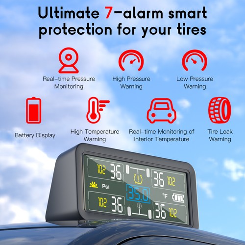 Car Tire Pressure Monitoring System 4 External Sensors fit For Toyota 4Runner - Picture 4 of 13