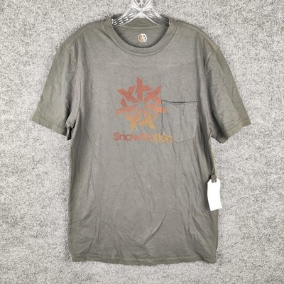 Ever SnowMotion Shirt Mens Medium Green Pocket Graphic Snowboard Tee USA
