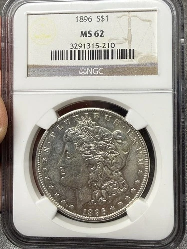 1896 P Morgan Silver Dollar NGC MS62!