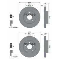 2X Textar Bremsscheiben Vorne 305Mm InnenbelÜFtet Passend FÜR Jeep Grand |