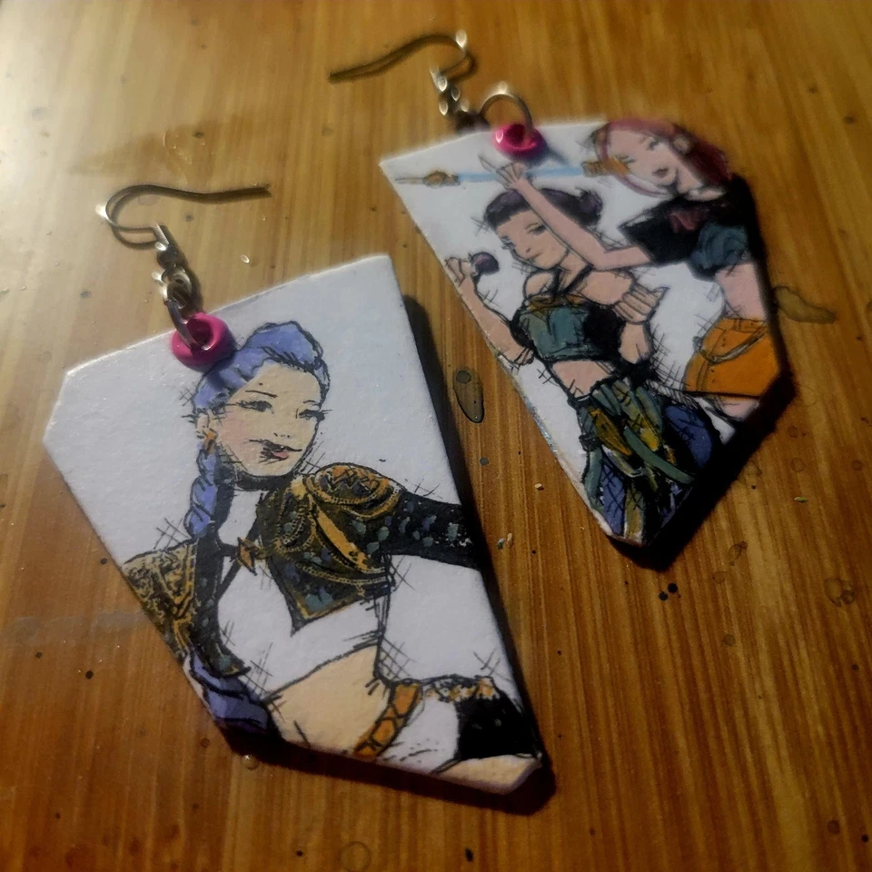 Pendientes hechos a mano de acero quirúrgico Huntrxx Jinu cazadores de demonios hechos a mano Foto 3 de 4