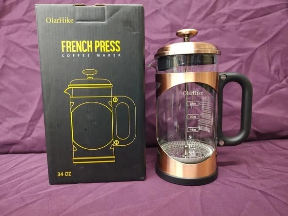 OlarHike French Press Coffee Press Maker, 304 Stainless Steel, Cold Brew 34oz