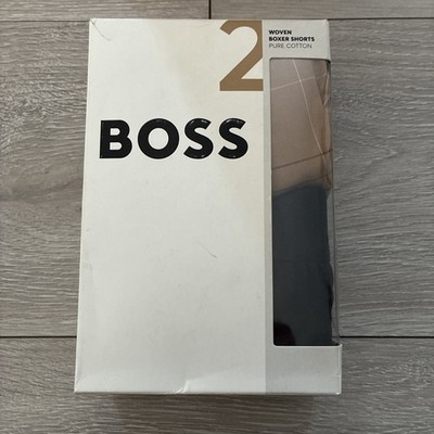 Boss Doppelpack gewebte Boxershorts aus Baumwolle 1 schwarz 1 beige ab Ladenbestand XXL
