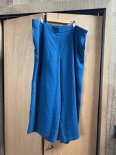 J Jill Size 2X Blue Polka Dot Flowy Ankle Crop Pant Pockets Travel Casual