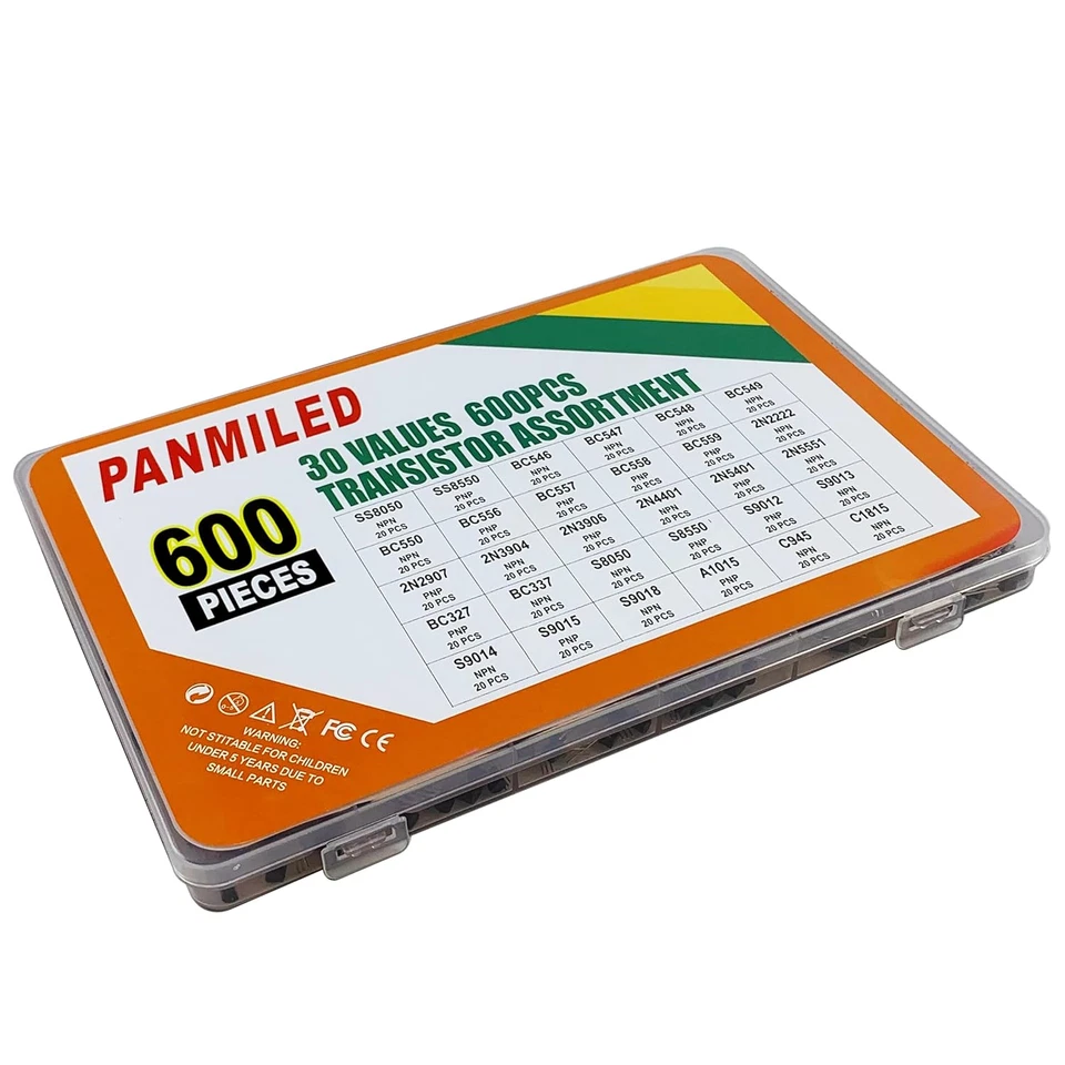 30 Werte 600 Teile Transistor Sortiment Set 2N2222 2N2907 2N3904 2N3906 2N540 - Bild 2 von 4