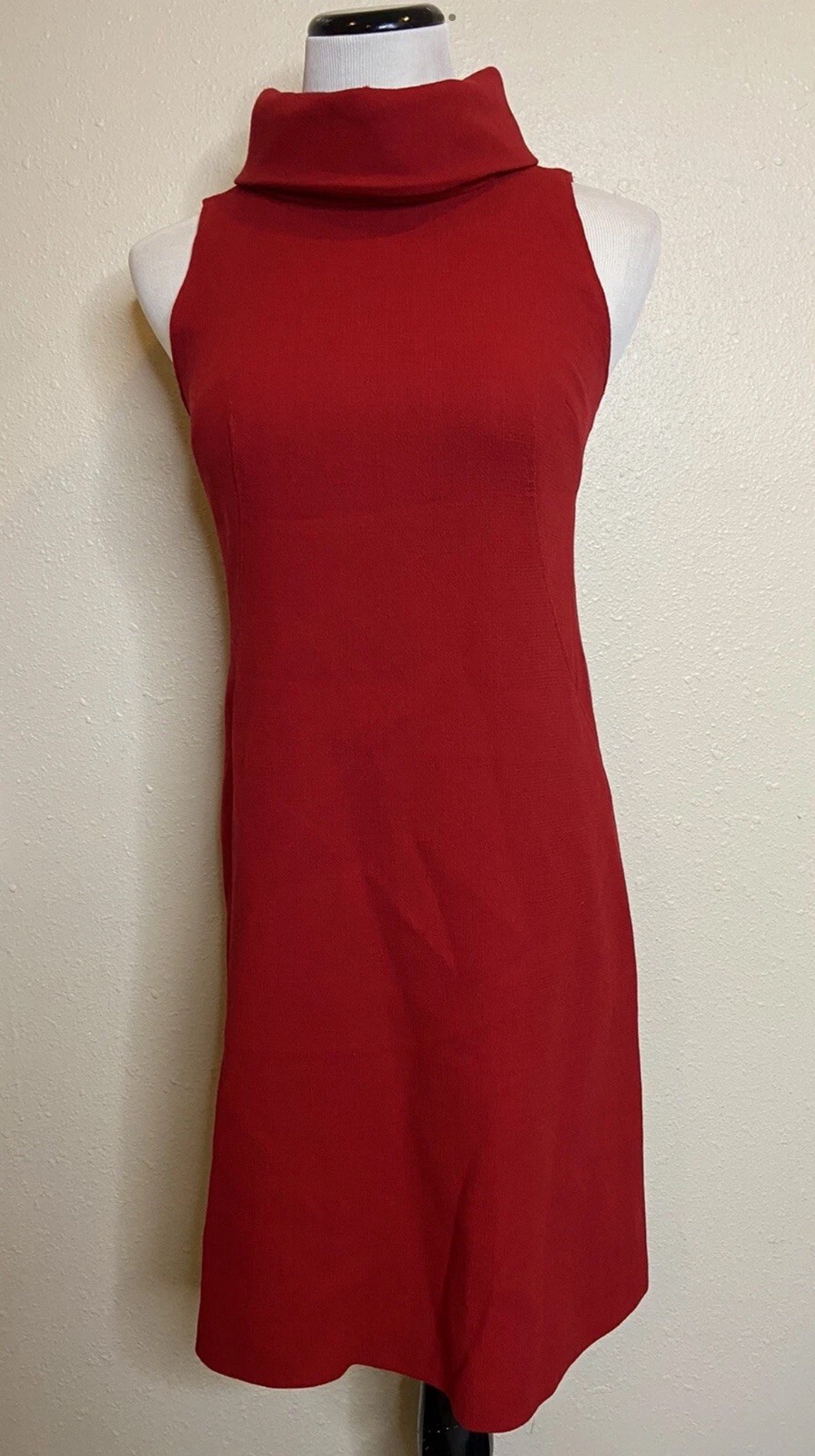 Vintage Pianoforte di Max Mara Red Wool Dress Retro Italy size 36 US 6 Small