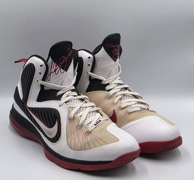Nike LeBron 9 Miami Heat Home 469764-100 White Red Black Mens Size 13