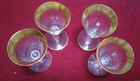 Vintage Tiffin Cordial Glass~Rambler Rose Pattern~Gold Encrusted Band~Set of 4 — photo 5