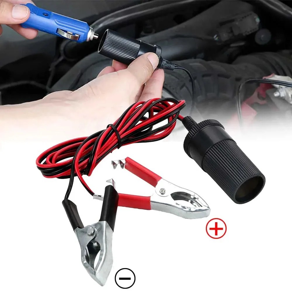 Adapter Alligator Clamp Clip 12 Volt Car Socket