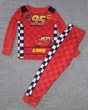 Disney Pixar Cars Lightning McQueen Pajama Set Toddler Red Stretchy 3T
