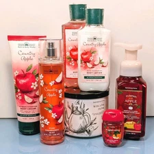 7 Piece Set Country Apple Pumpkin Bath & Body Works Candle Cream Fragrance Mist
