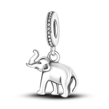 MULA European 925 Silver DIY Charm Cute Little Elephant Dangle For WomenBracelet