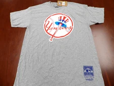MITCHELL & NESS MLB COOPERSTOWN COLLECTION NEW YORK YANKEES GRAY T-SHIRT SIZE L