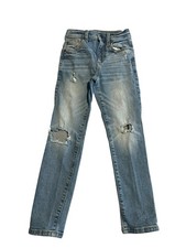 Jumping Beans Jeans Boys Size 7 Skinny Light Wash Tapered Stretch Distressed