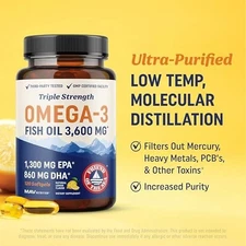 Ultra Pure Omega-3 3600mg – Essential Heart & Mind Support 120 Ct