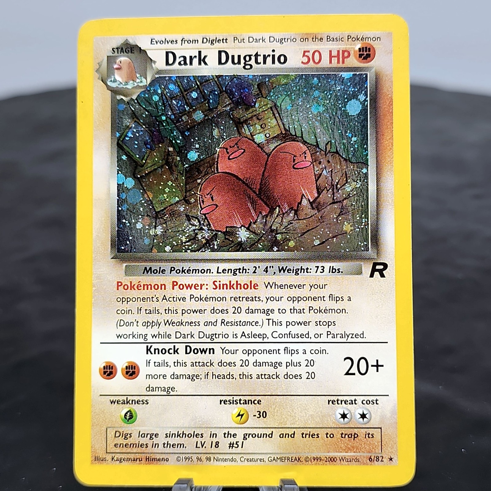 Dark Dugtrio 6/82 Holo Rare Team Rocket Pokemon Card WOTC TCG Unlimited NM ⭐