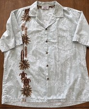 Vintage 90s Hawaiian Shirt Men  s XL All Over Print Button Up Pacific Legend Aqua