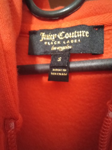 Juicy Couture Love More Juicy orange (Coral) jersey Tracks Jacket sequins Size S - Picture 3 of 7
