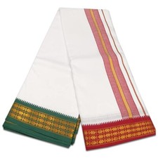 Men's Cotton Color Dhoti with towel Set 9X5 US