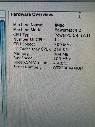 Vintage Apple iMac PowerPC G4 700Mhz 384MB RAM 40GB HDD - Afbeelding 10 van 13