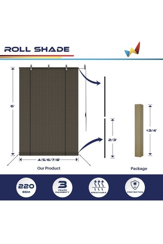 Außen Rollschirm für Deck Veranda Pergola Balkon Filterung 90% UV Strahlen - Bild 3 von 3