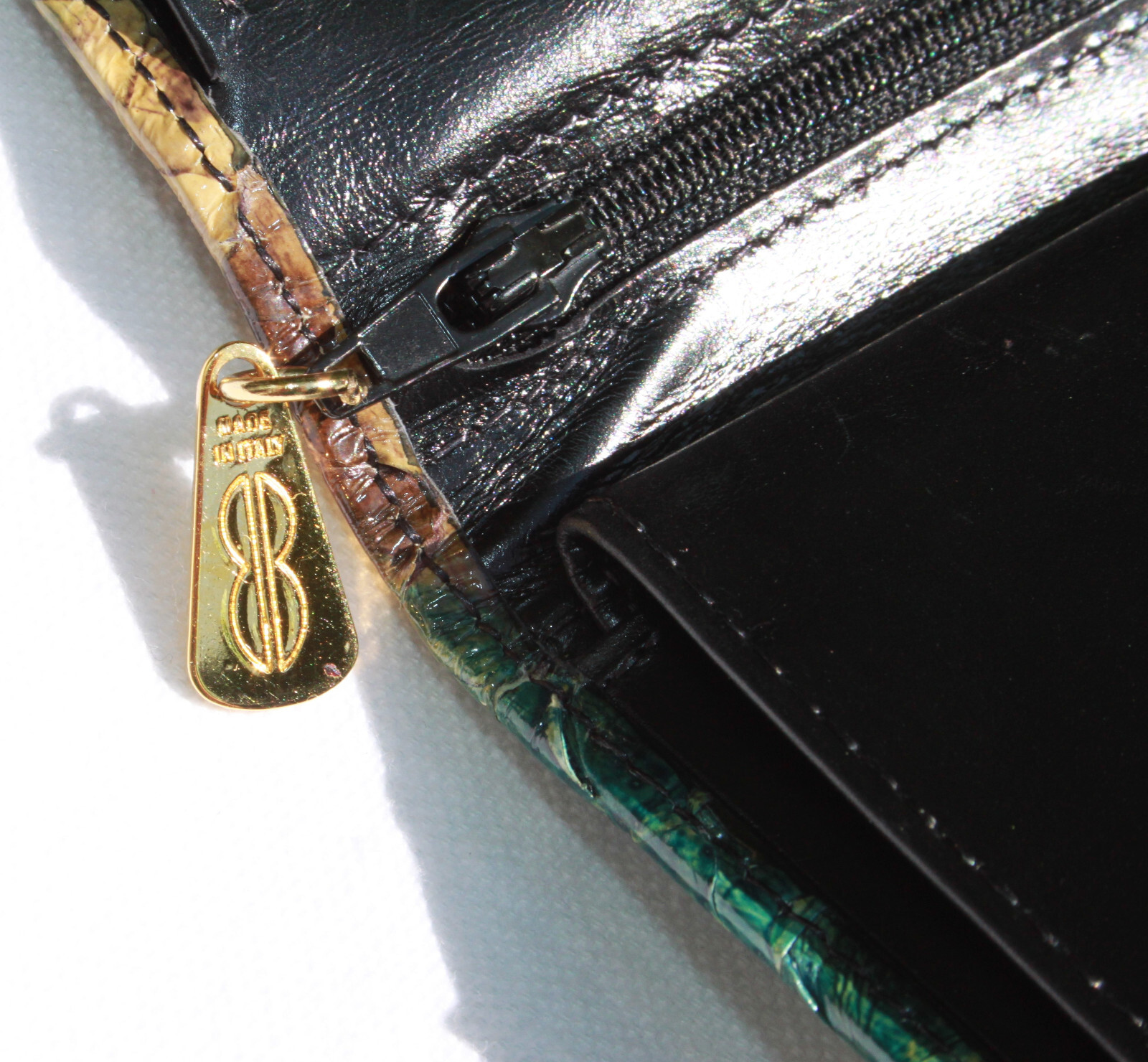 Bosca Vintage Genuine Python Leather Wallet Made … - image 11